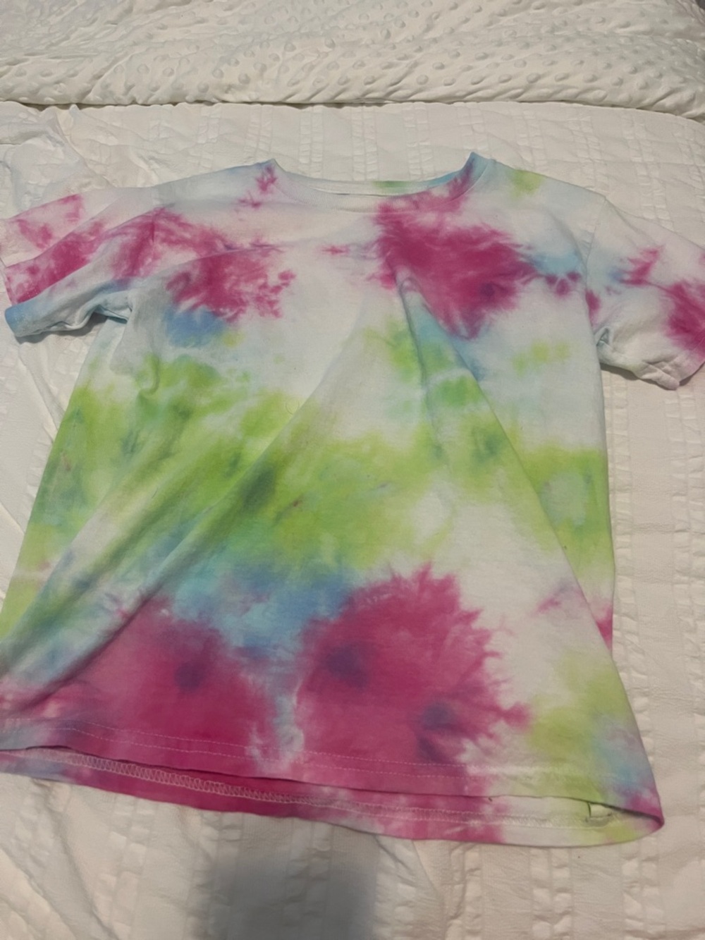 Kids Tie-Dye Short Sleeve Tee - Pink, Green & Blue